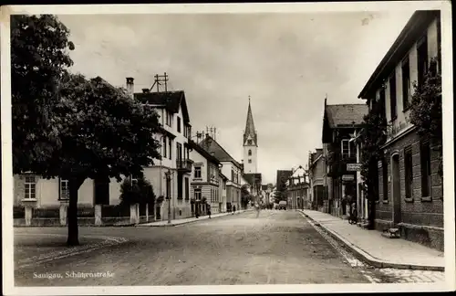 Ak Bad Saulgau in Oberschwaben, Schützenstraße, Kirchturm