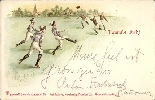 Ak Tummle Dich, Fußballspieler auf dem Feld