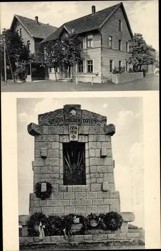 Ak Feldbergen Söhlde in Niedersachsen, Kriegerdenkmal, Gastwirtschaft Karl Kreuzberg