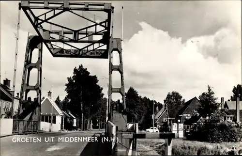 Ak Middenmeer Nordholland, Ortspartie, Brücke