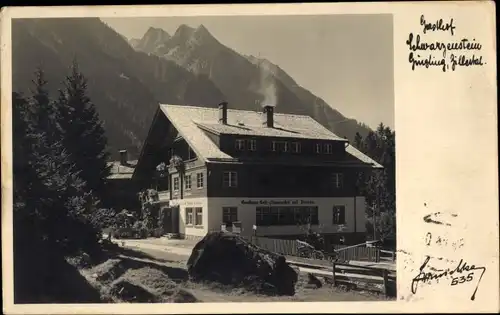 Ak Zillertal Tirol, Gasthof Schwarzenstein, Fotograf Hruschka