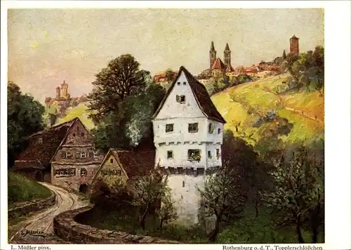 Künstler Ak Mössler, L., Rothenburg ob der Tauber Mittelfranken, Topplerschlösschen