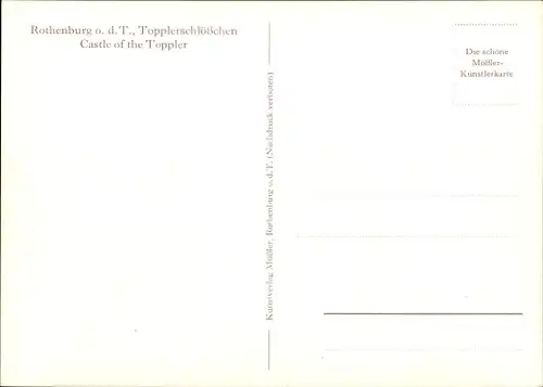 Künstler Ak Mössler, L., Rothenburg ob der Tauber Mittelfranken, Topplerschlösschen