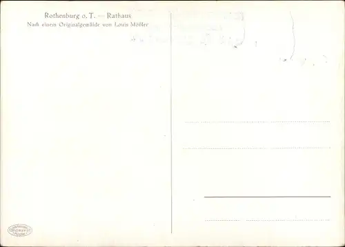 Künstler Ak Mössler, L., Rothenburg ob der Tauber Mittelfranken, Rathaus