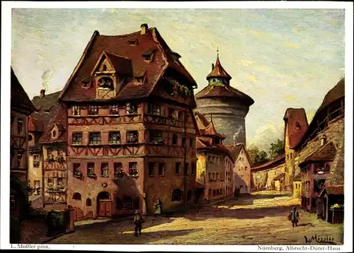 Künstler Ak Mößler, L., Nürnberg in Mittelfranken Bayern, Albrecht Dürer Haus