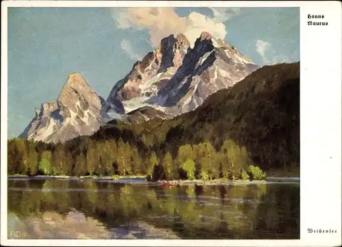 Künstler Ak Maurus, Hanns, Weißensee Füssen im Ostallgäu, Seemotiv