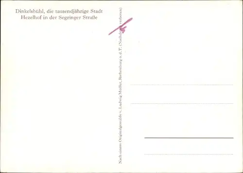 Künstler Ak Mössler, L., Dinkelsbühl in Mittelfranken, Häuserpartie am Hezelhof i. d. Segringer Str.