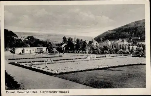 Ak Gemünd Schleiden in der Eifel, Gartenschwimmbad