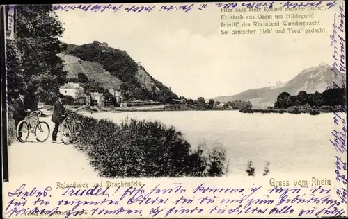 Ak Königswinter am Rhein, Drachenfels, Rolandseck, Rhein