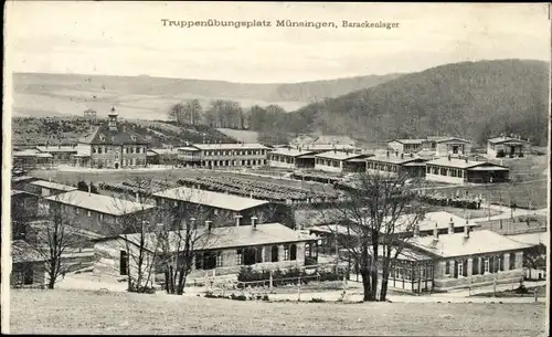 Ak Münsingen in Württemberg, Truppenübungsplatz, Barackenlager