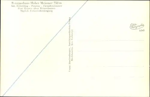 Ak Meißner in Hessen, Berggasthaus Hoher Meissner