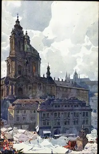 Künstler Ak Setelik, J., Praha Prag Tschechien, Kostel sv. Mikulase na Male Strane