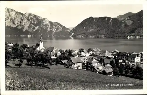 Ak Unterach am Attersee Oberösterreich, Teilansicht des Ortes