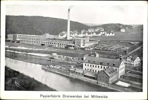 Ak Dreiwerden Rossau Mittelsachsen, Papierfabrik