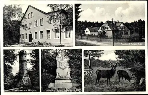 Ak Entenpfuhl Pferdsfeld im Hunsrück Bad Sobernheim an der Nahe, Fremdenheim Förstersruh