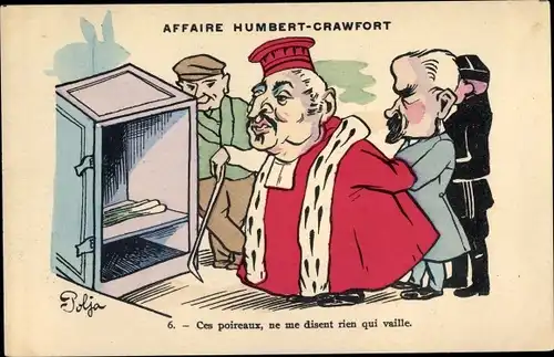 Künstler Ak Affaire Humbert Crawford, Betrügerin Thérèse Humbert, Tresor