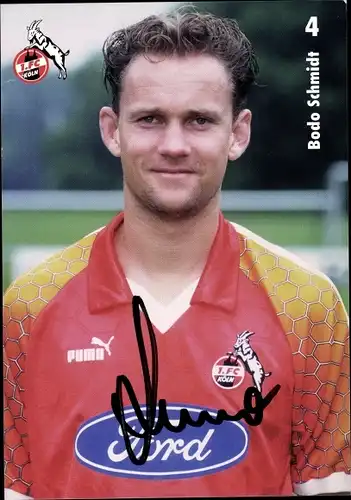 Autogrammkarte Fußballer Bodo Schmidt, 1. FC Köln