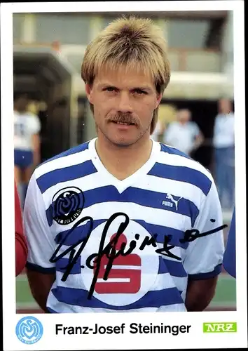 Autogrammkarte Fußballer Franz-Josef Steininger, MSV Duisburg