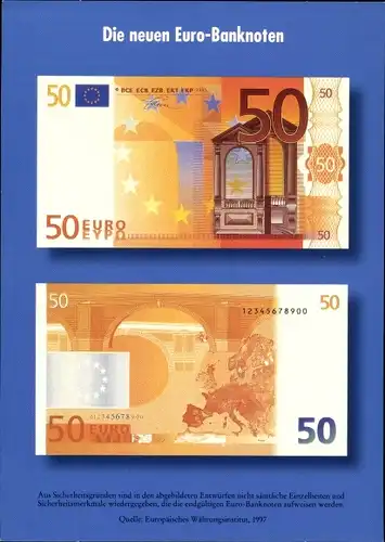 Ak Die neuen Euro Banknoten, 50 Euro, Geldscheine