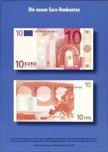 Ak Die neuen Euro Banknoten, 10 Euro, Geldscheine