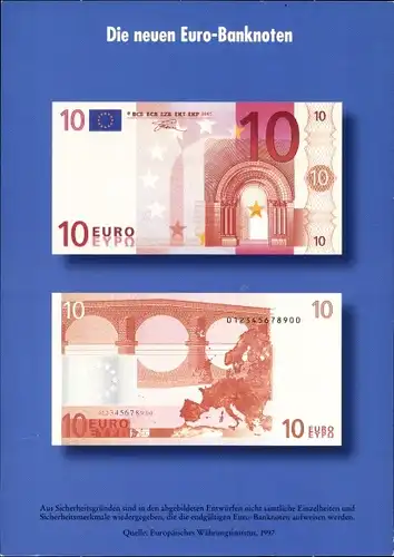 Ak Die neuen Euro Banknoten, 10 Euro, Geldscheine