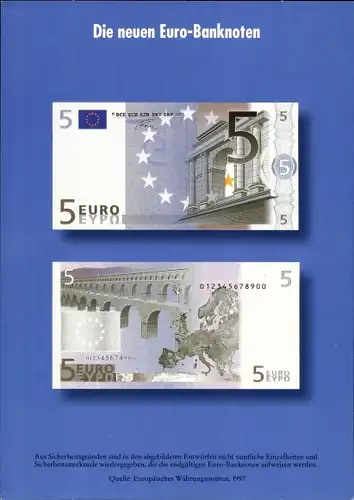 Ak Die neuen Euro Banknoten, 5 Euro, Geldscheine