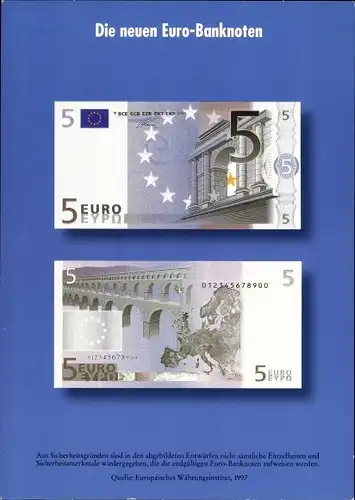 Ak Die neuen Euro Banknoten, 5 Euro, Geldscheine