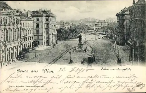 Ak Wien I., Schwarzenbergplatz, Denkmal
