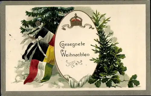 Ak Glückwunsch Weihnachten, Kaiserliche Verbündete, Tannenbaum, Krone