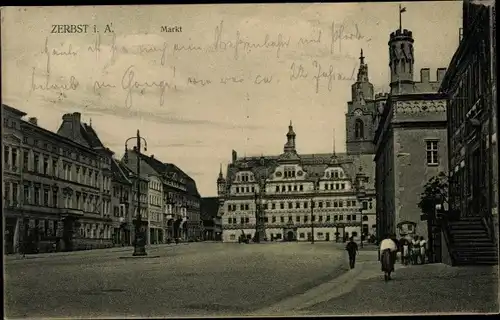 Ak Zerbst in Anhalt, Markt