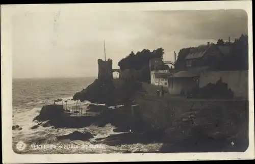 Foto Ak Nervi Genova Genua Liguria, Blick auf den Ort, Brandung