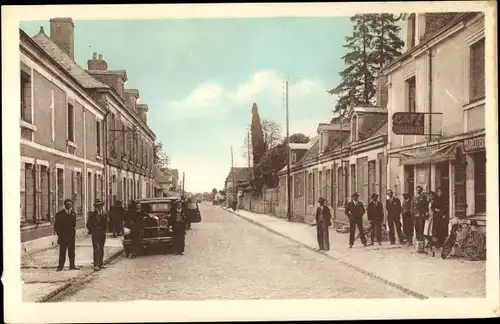 Ak Pellouailles Maine et Loire, Rue principale, Cafe, Auto, Straßenpartie