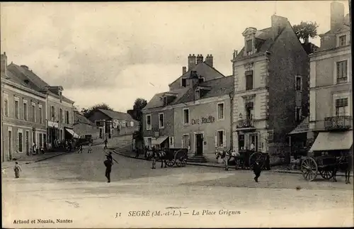 Ak Segré Maine et Loire, La Place Grignon