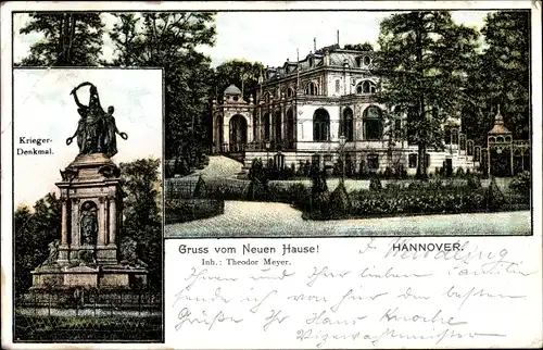 Ak Hannover in Niedersachsen, Kriegerdenkmal, Neues Haus