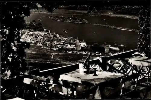 Ak Rüdesheim am Rhein, Niederwalddenkmal, Knusperhaus-Terrasse