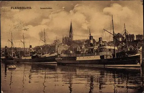 Ak Flensburg in Schleswig Holstein, Innenhafen