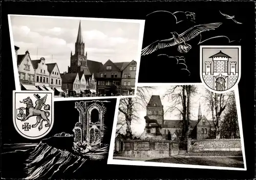 Wappen Ak Ratzeburg im Herzogtum Lauenburg, Stadtpartie, Kirchturm