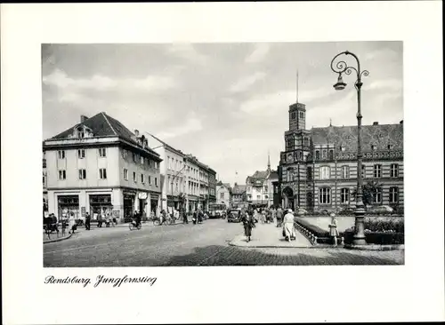 Ak Rendsburg in Schleswig Holstein, Jungfernstieg