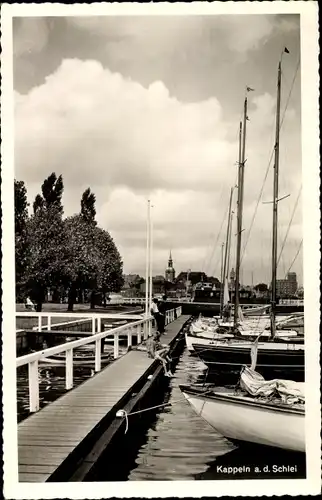 Ak Kappeln an der Schlei, Hafen, Segelboote