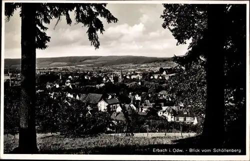 Ak Erbach im Odenwald Hessen, Ort vom Schöllenberg gesehen