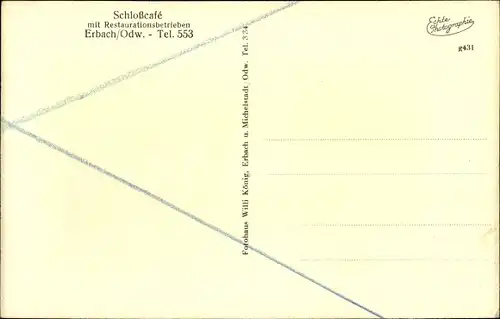 Ak Erbach Odenwald, Schloßcafé, Terrasse