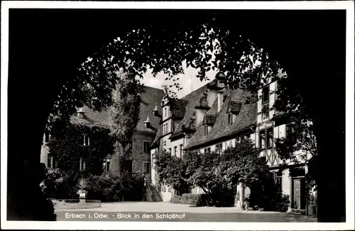 Ak Erbach im Odenwald Hessen, Blick in den Schlosshof