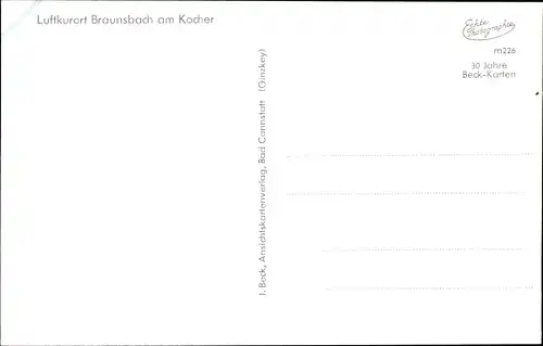 Ak Braunsbach in der Region Hohenlohe, Gesamtansicht