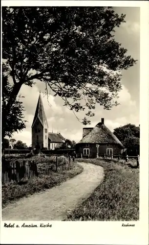 Ak Nebel auf der Insel Amrum Nordfriesland, Kirche, Foto Krahmer