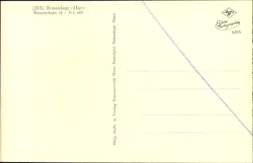 Ak Braunlage im Oberharz, Haus Bremer, Bismarckstraße 18