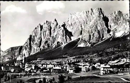 Ak Cortina d'Ampezzo Veneto, Monte Cristallo, Gesamtansicht