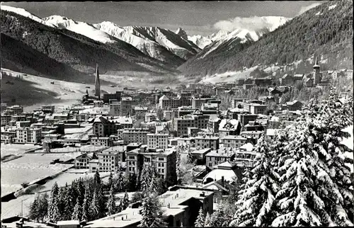 Ak Davos Kanton Graubünden, Blick gegen Tinzenhorn