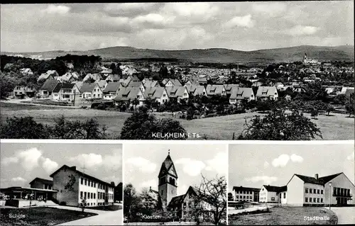 Ak Kelkheim im Taunus, Panorama, Kloster, Schule, Stadthalle