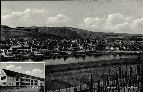 Ak Leiwen an der Mosel, Panorama, Neue Schule