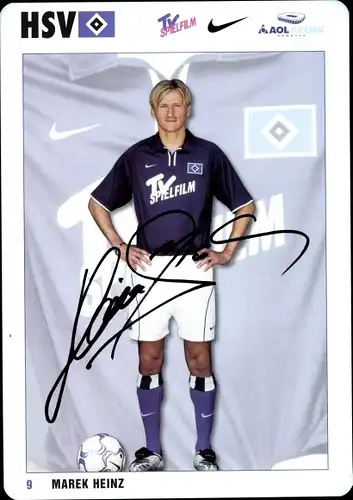 Autogrammkarte Fußballer Marek Heinz, Hamburger SV